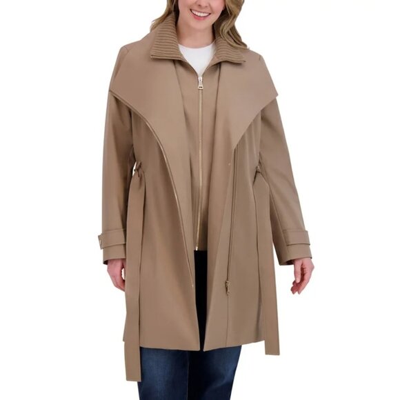 Halston Women's Belted Trench Coat - Picture 8 of 11